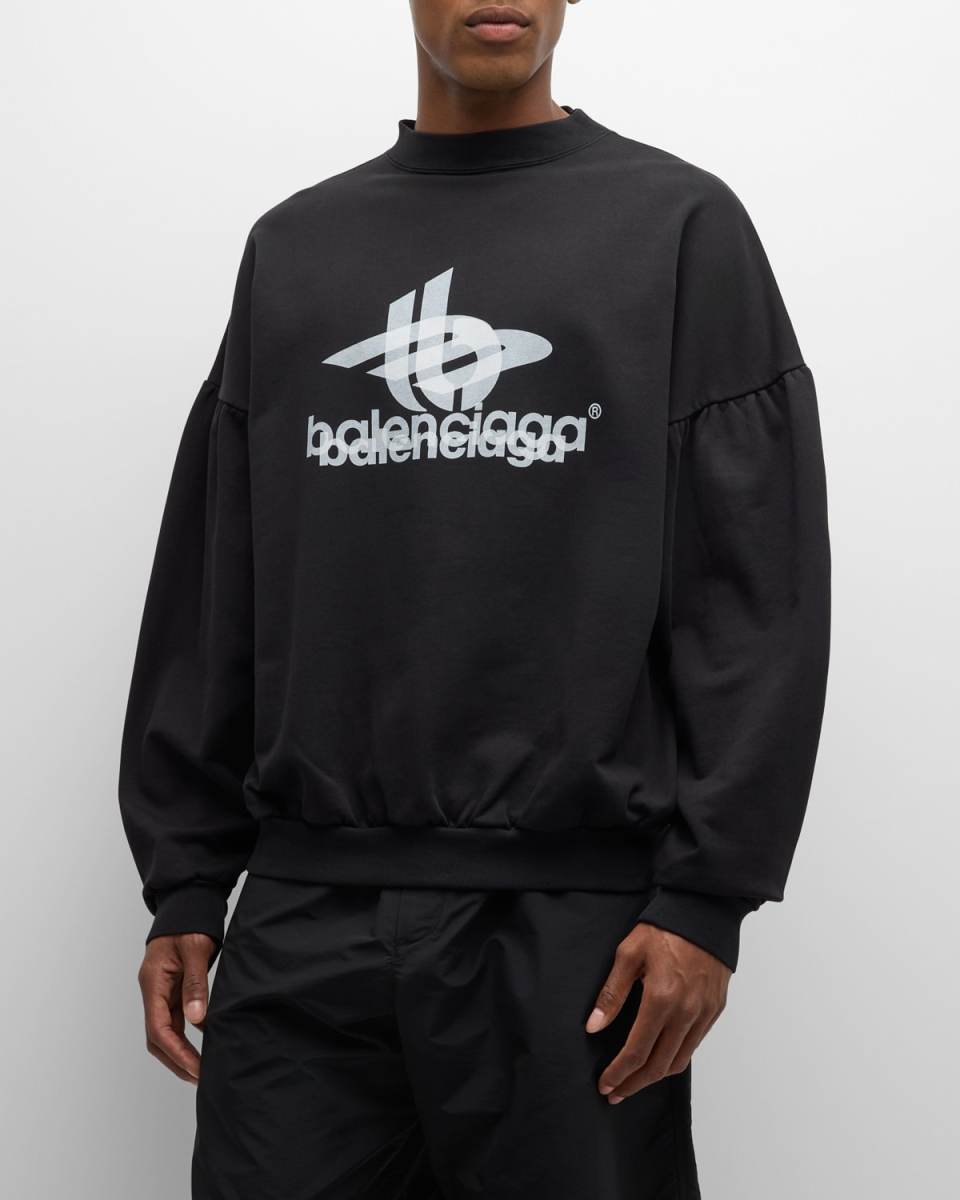 Layered Sports Round Sweatshirt Oversized